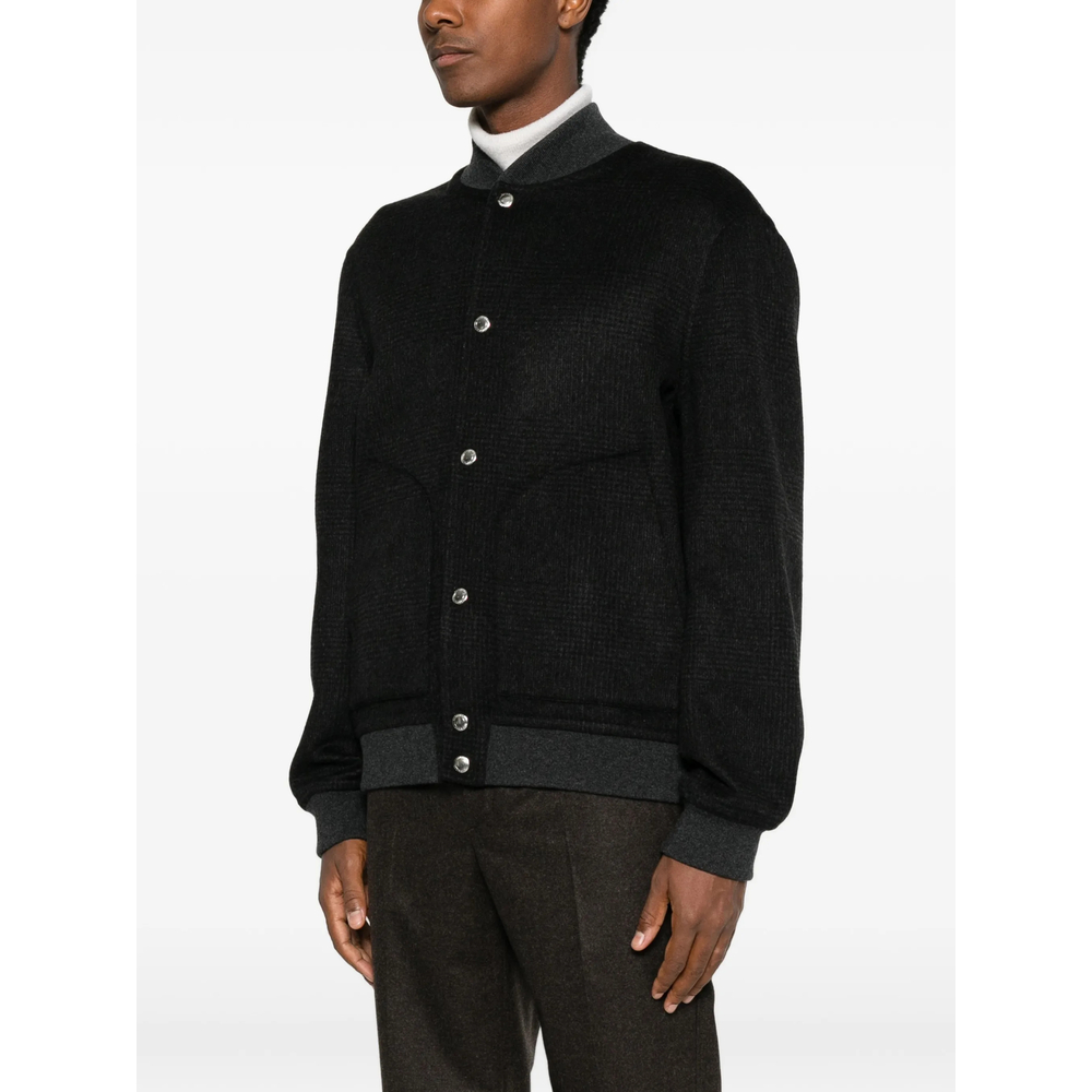Check-Pattern Reversible Bomber Jacket