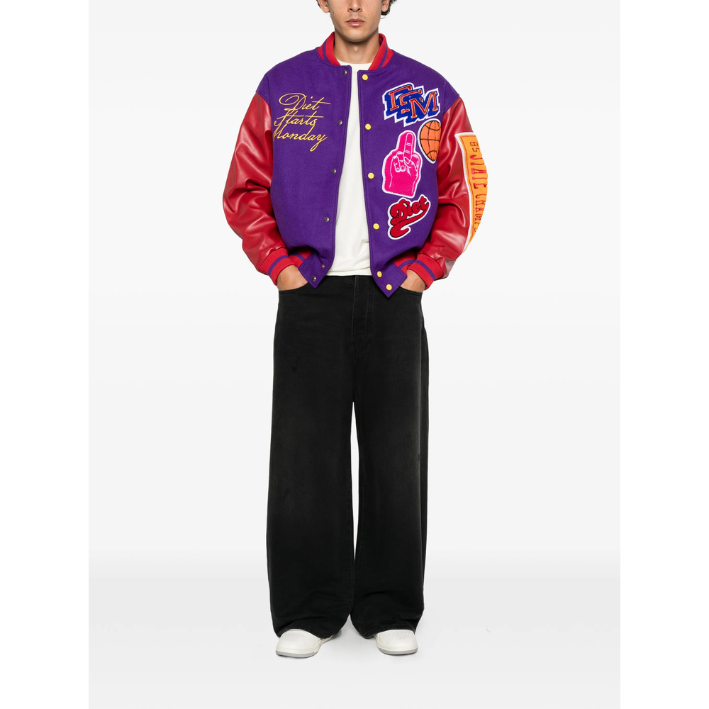 Patch-Detail Bomber Jacket