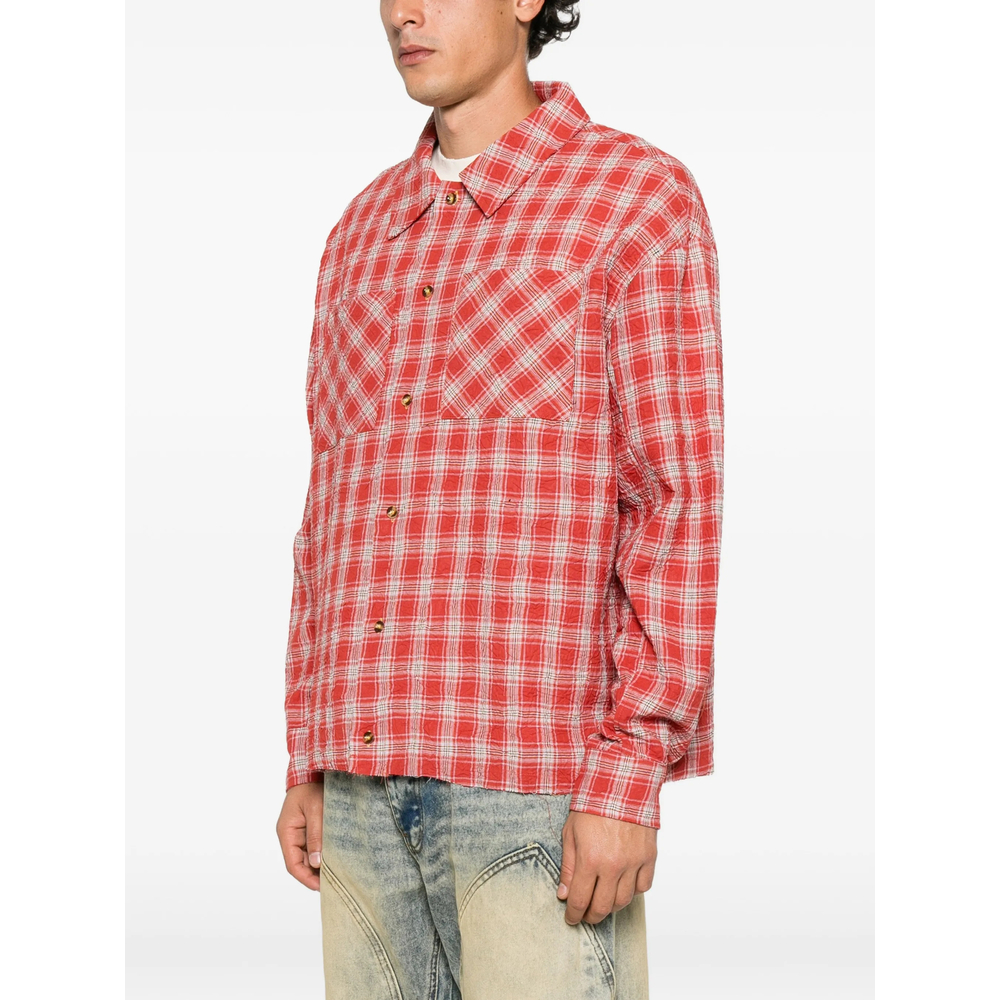 Check-Print Logo-Embroidered Shirt