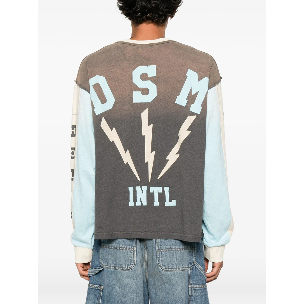 Graphic-Print Panelled Long-Sleeved T-Shirt