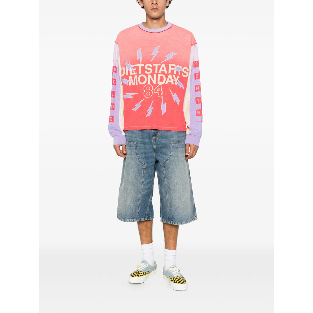 Logo-Print Panelled Sweater