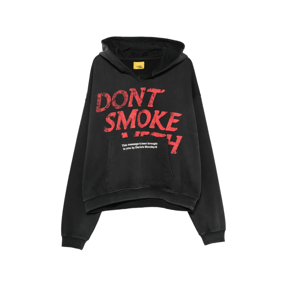Slogan-Print Pouch-Pocket Hoodie