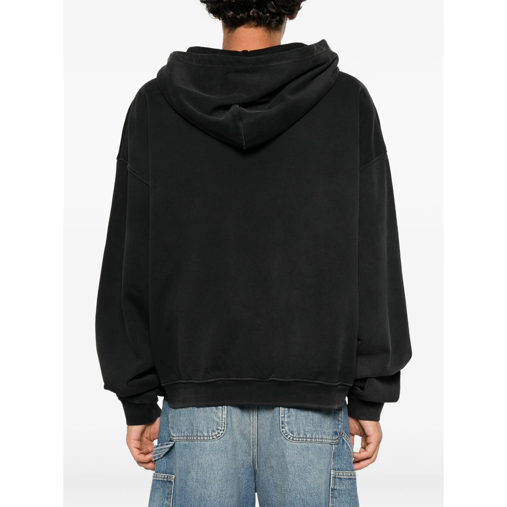Slogan-Print Pouch-Pocket Hoodie