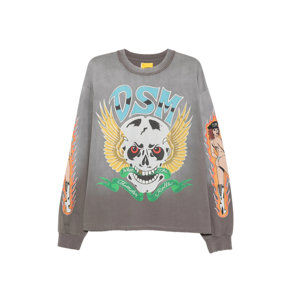 Skull-Print Long-Sleeve T-Shirt