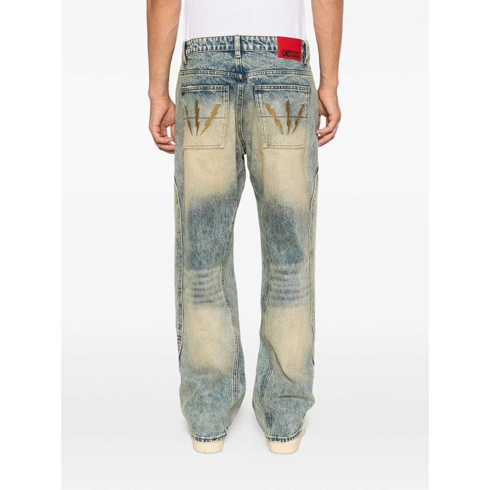 Acid-Wash Lightning-Bolt Jeans
