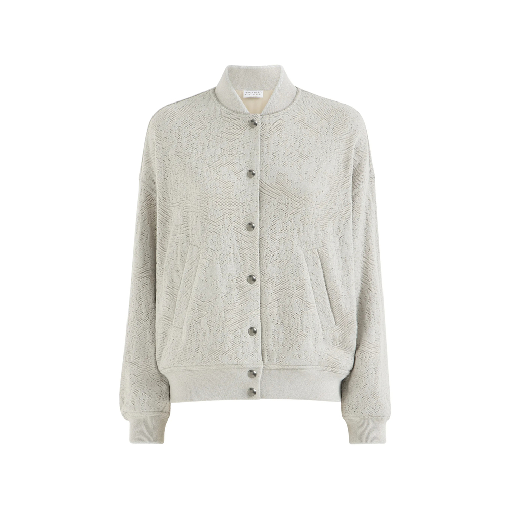 Brunello Cucinelli Lace Flowers Jersey Sweatshirt
