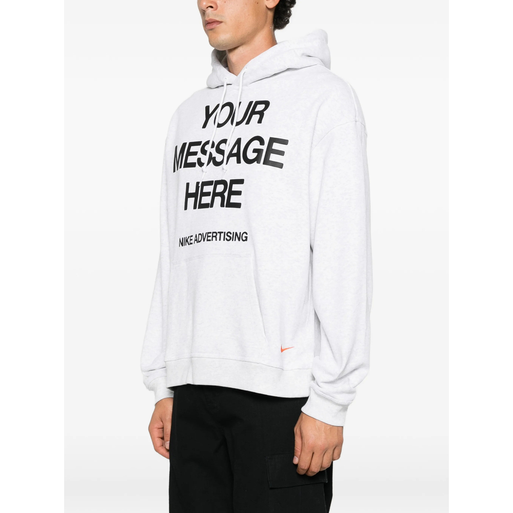 Slogan-Print Drawstring Hoodie