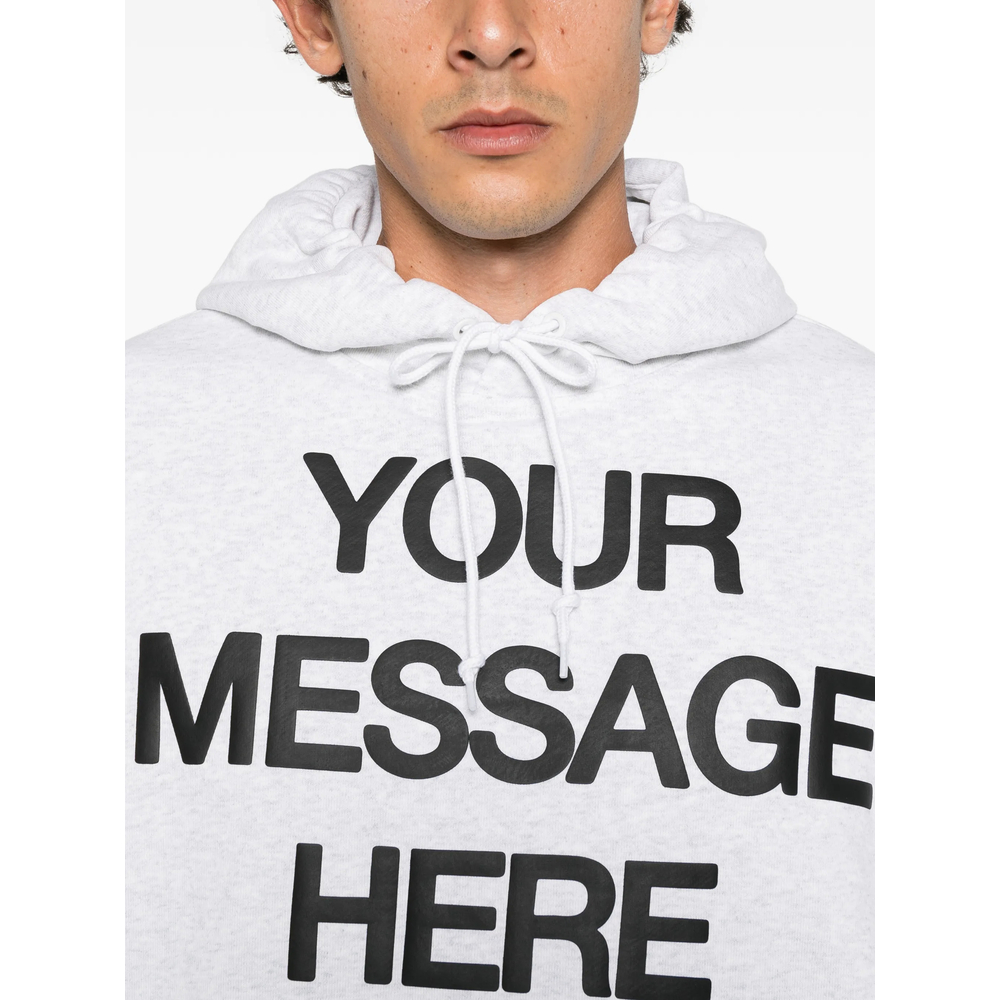 Slogan-Print Drawstring Hoodie