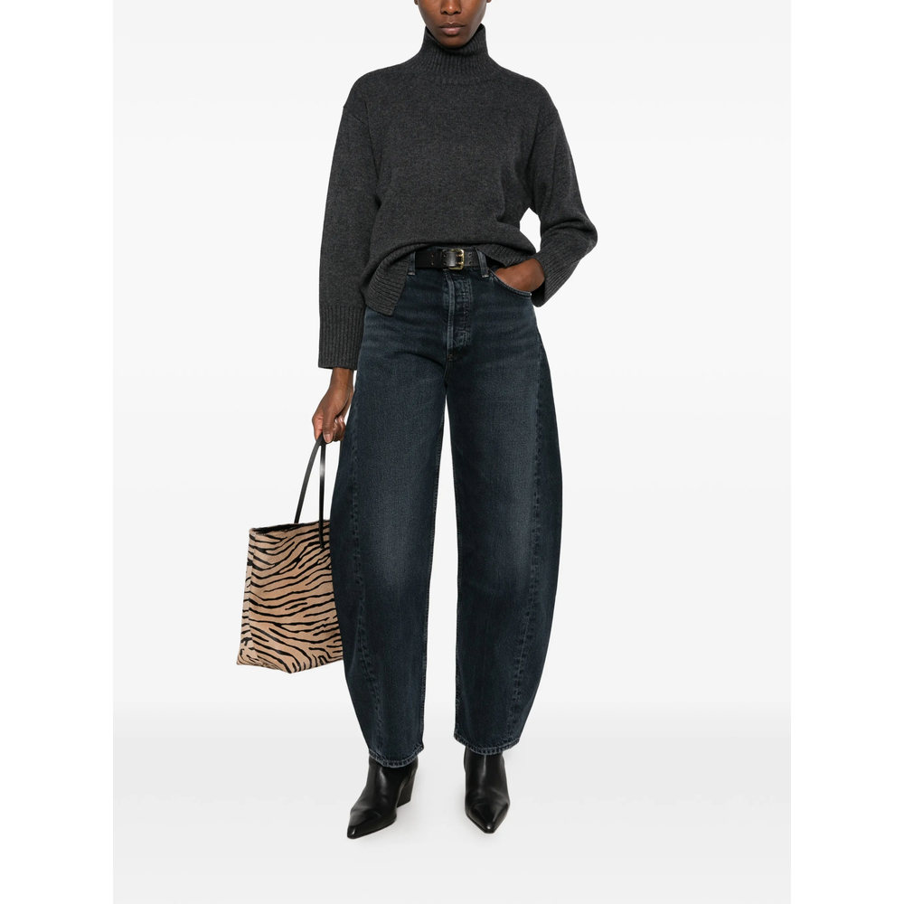 Lux High-Neck Side-Slit Sweater