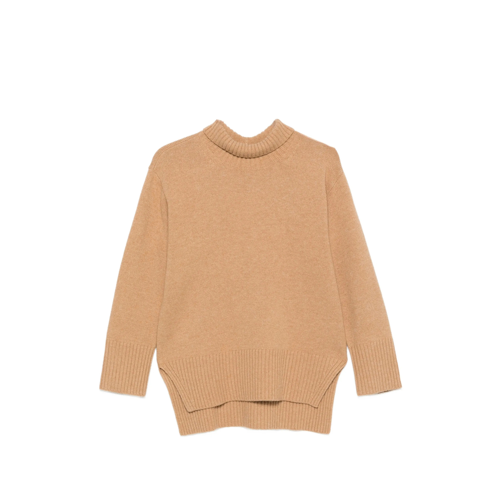 Lux Ribbed-Knit High-Neck Sweater