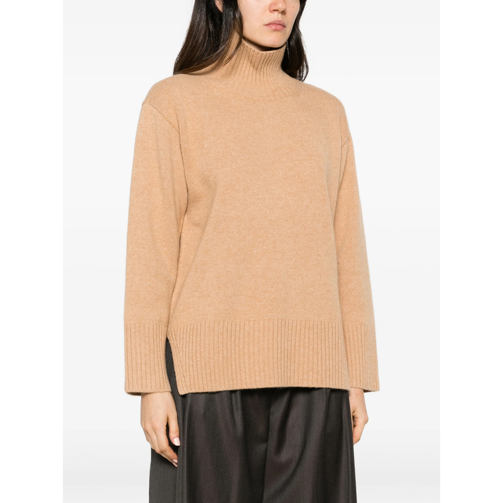 Lux Ribbed-Knit High-Neck Sweater
