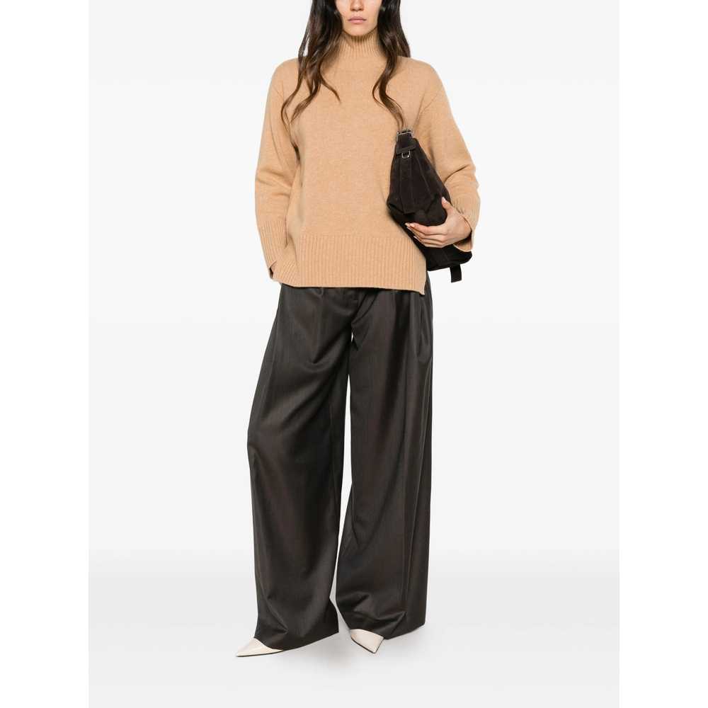 Lux Ribbed-Knit High-Neck Sweater