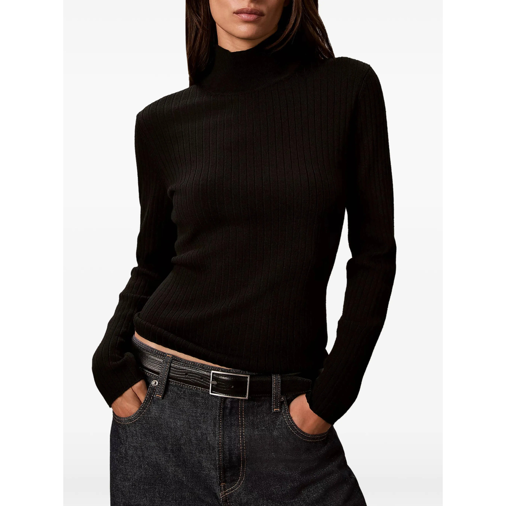 Ribbed Roll-Neck Sweater