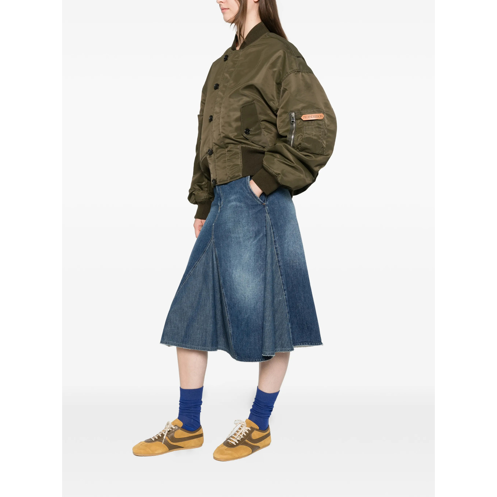 Oversized Tipped-Hem Bomber Jacket