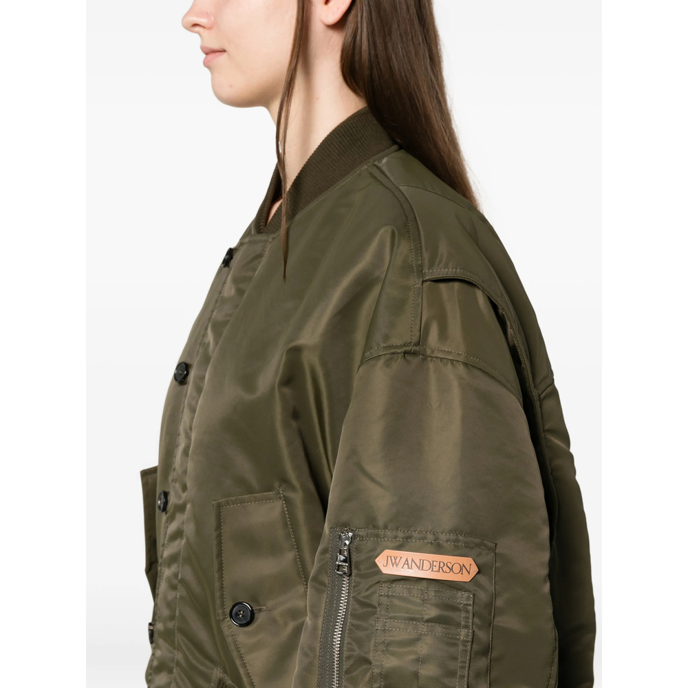 Oversized Tipped-Hem Bomber Jacket