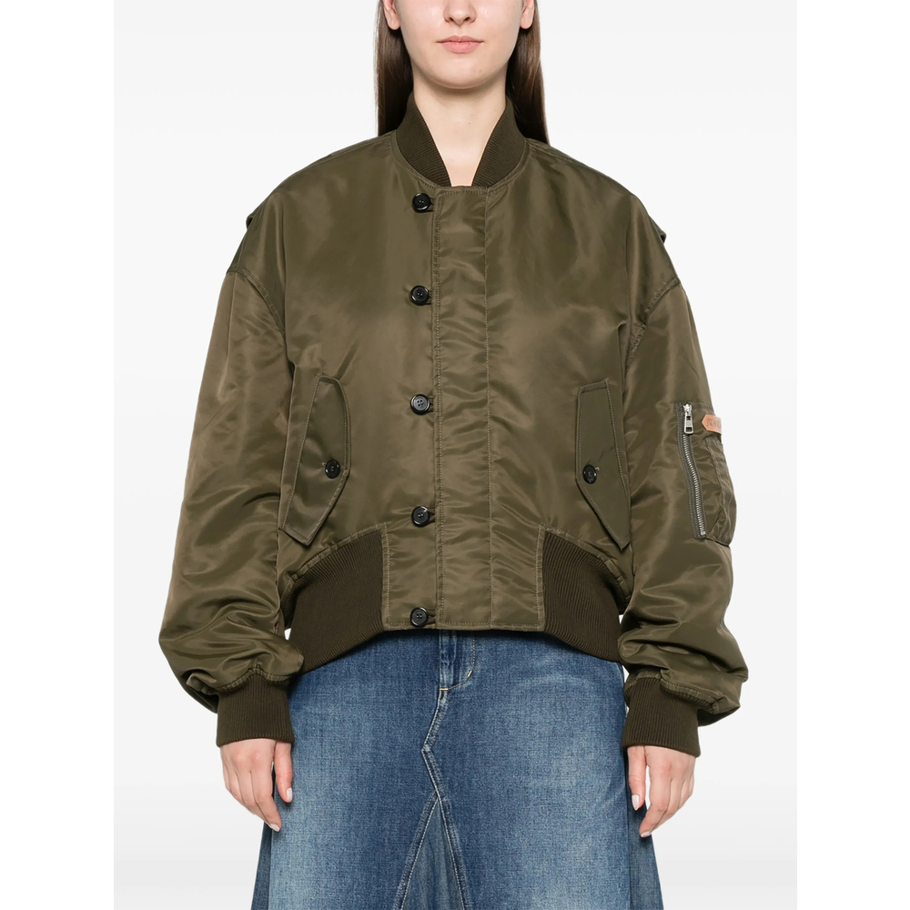 Oversized Tipped-Hem Bomber Jacket
