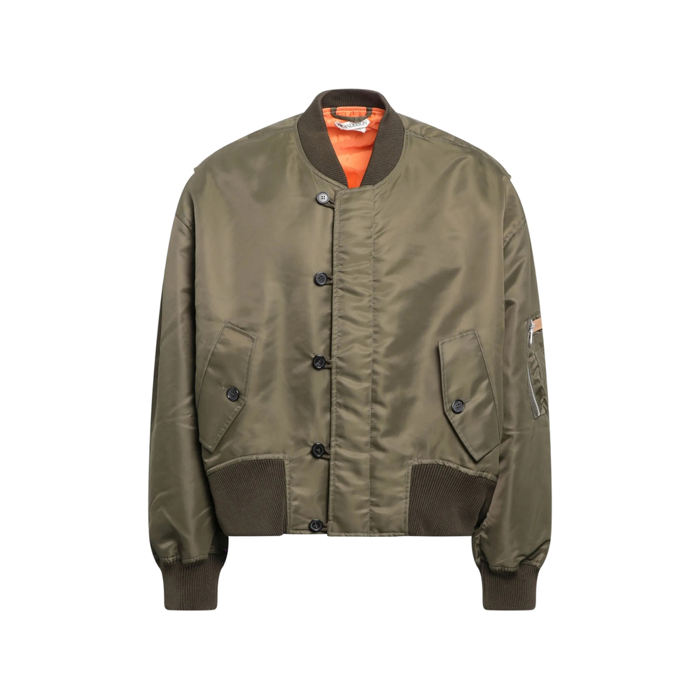 Oversized Tipped-Hem Bomber Jacket