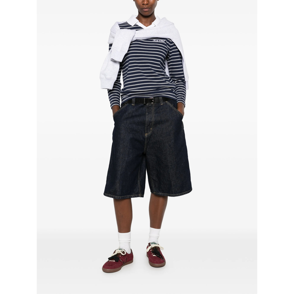 Striped-Pattern Long-Sleeve T-Shirt