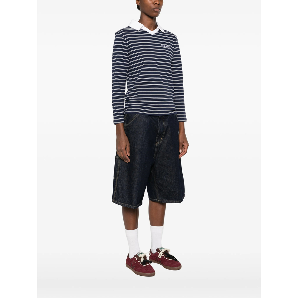 Striped-Pattern Long-Sleeve T-Shirt