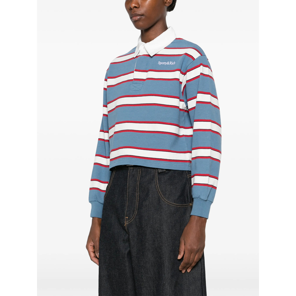 Blondie Striped Long-Sleeve Polo