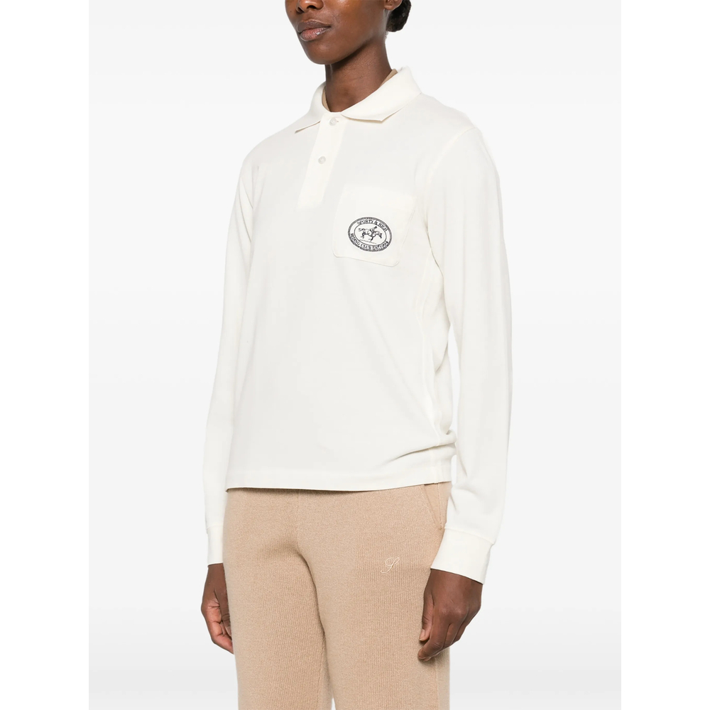 Perry Logo-Patch Long-Sleeve Polo