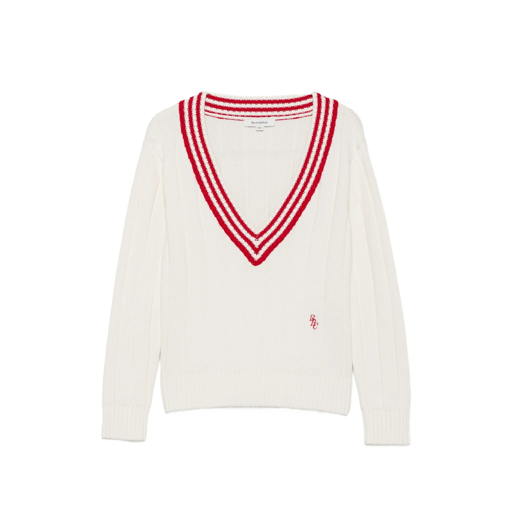 Item Ribbed-Knit Striped-Trim Sweater