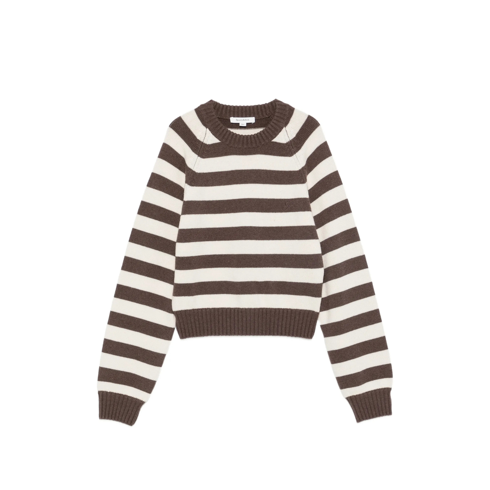 Striped-Pattern Long-Sleeve Sweater