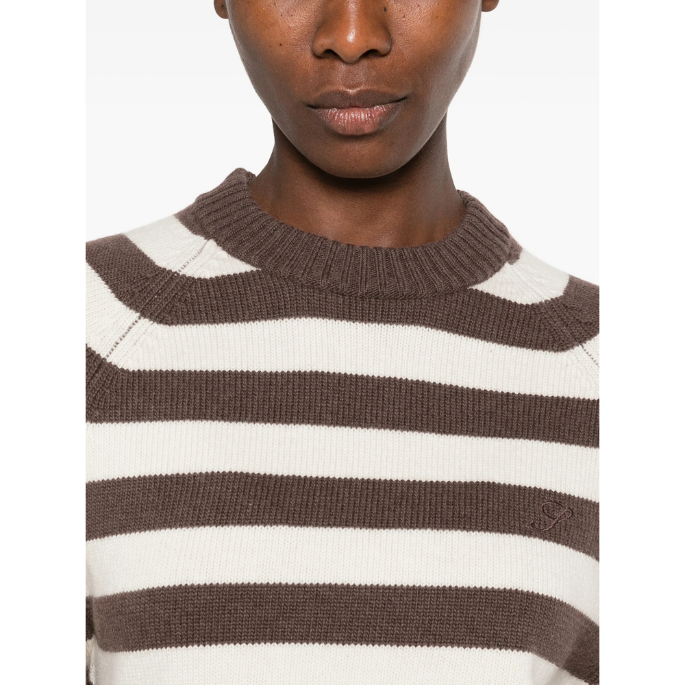 Striped-Pattern Long-Sleeve Sweater
