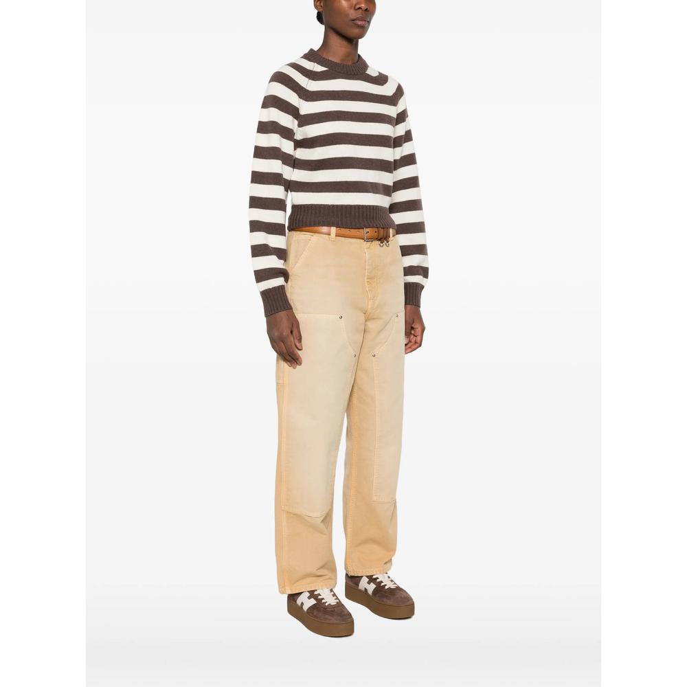 Striped-Pattern Long-Sleeve Sweater