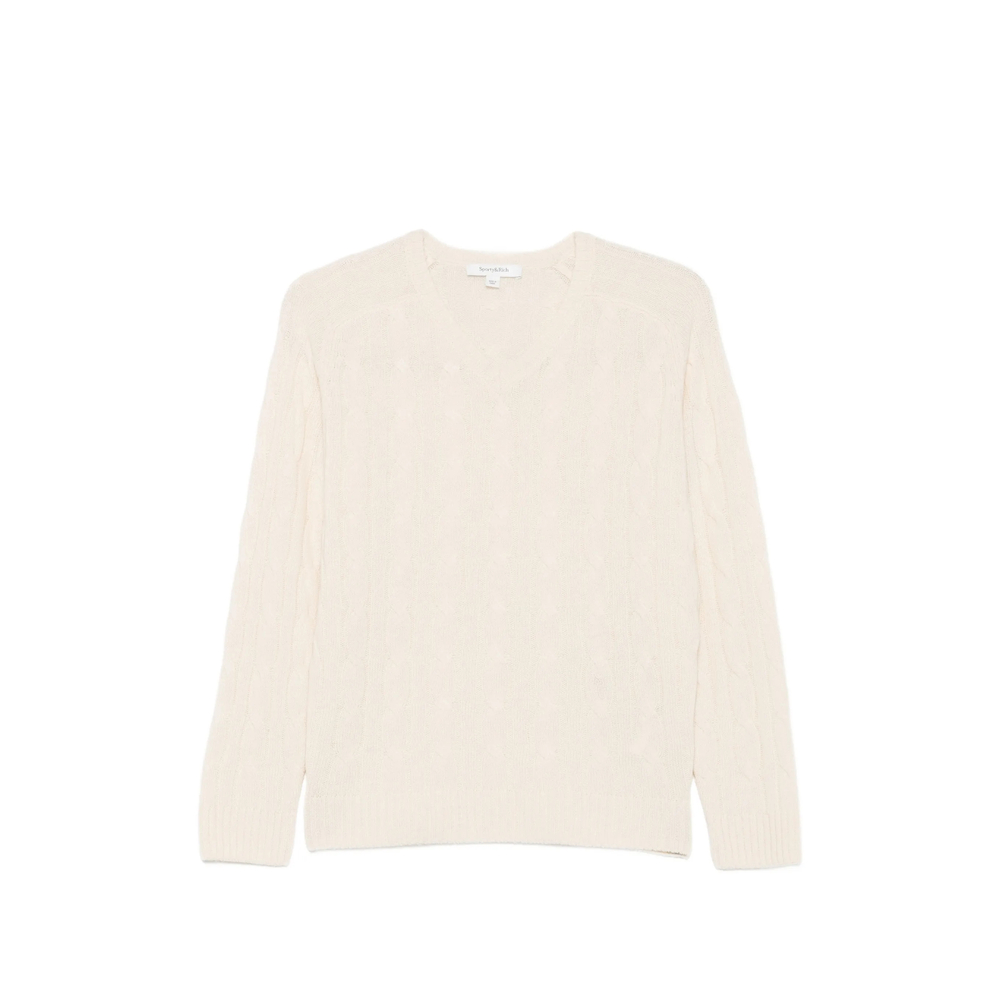 Ivan Cable-Knit V-Neck Sweater