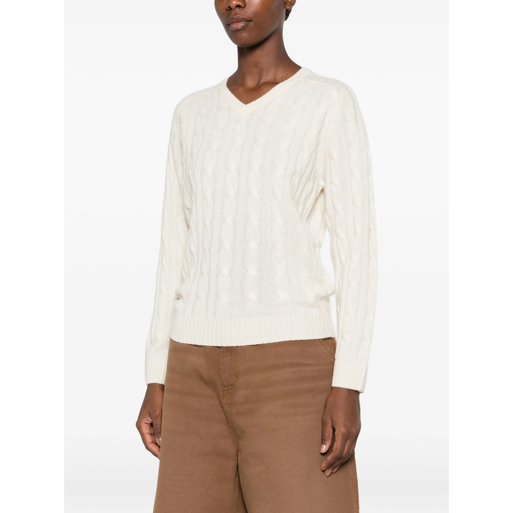 Ivan Cable-Knit V-Neck Sweater