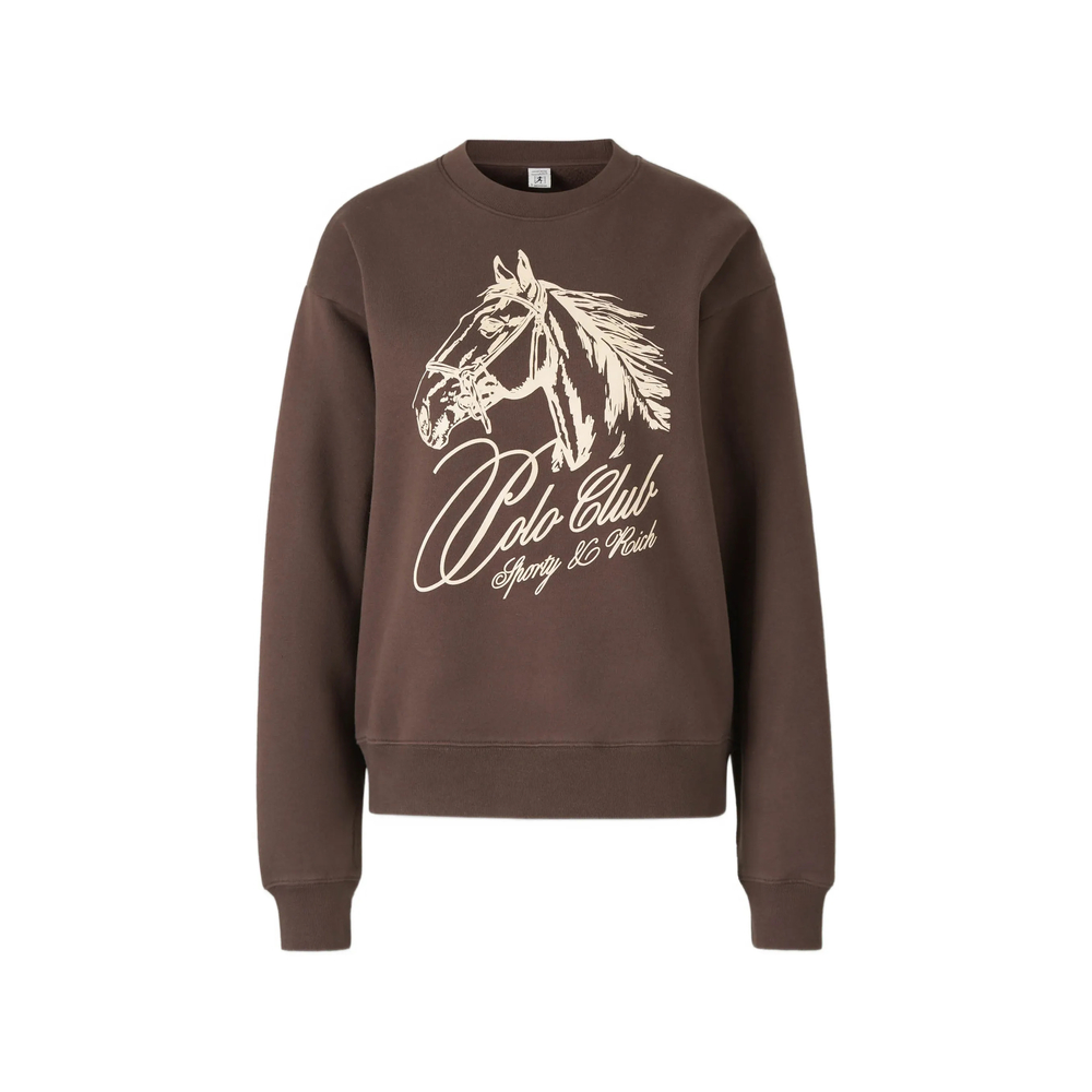 Horse-Print Crew-Neck Sweatshirt