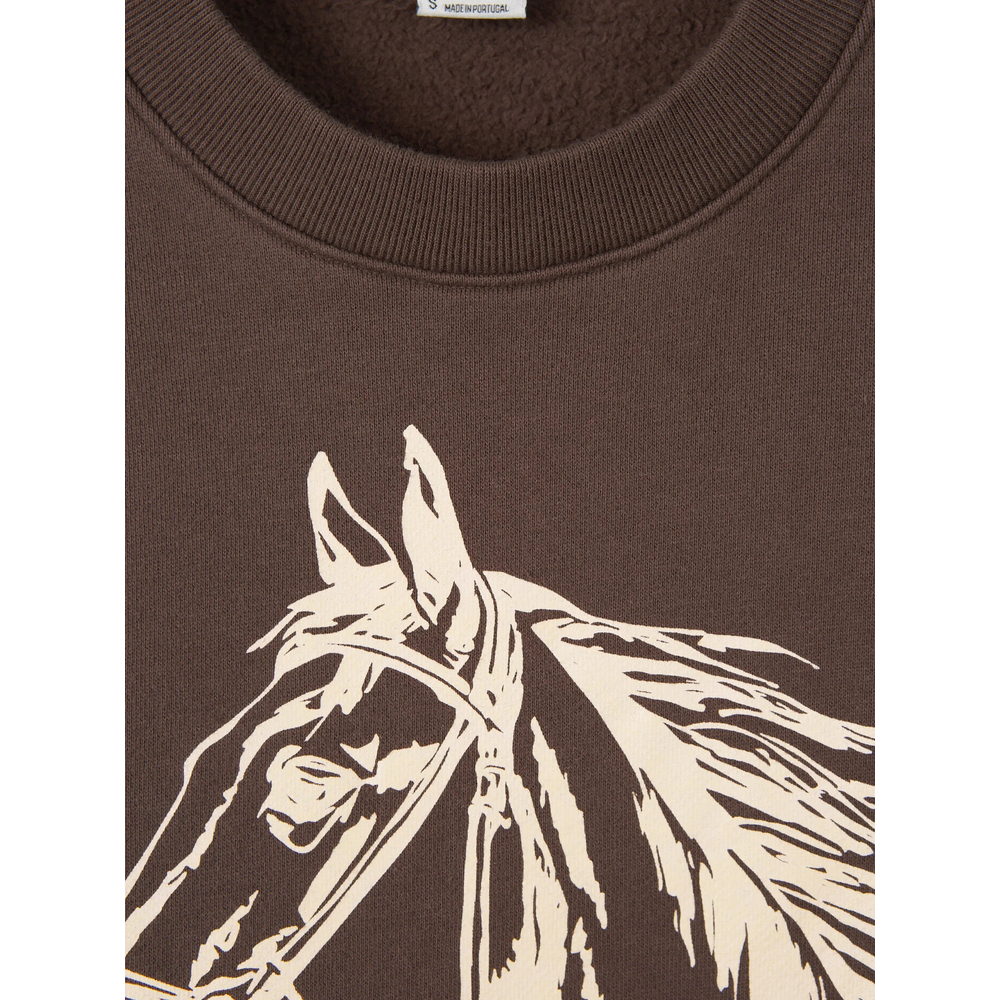 Horse-Print Crew-Neck Sweatshirt