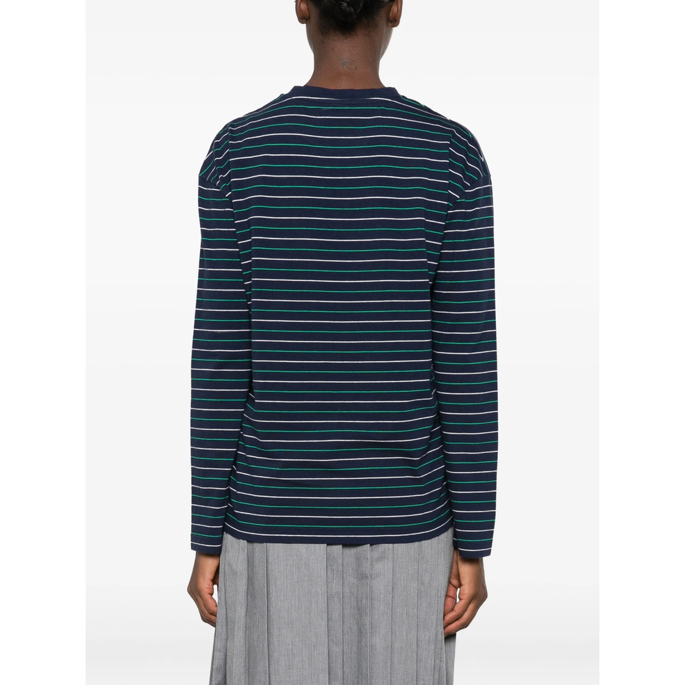 Striped-Pattern Long-Sleeve T-Shirt