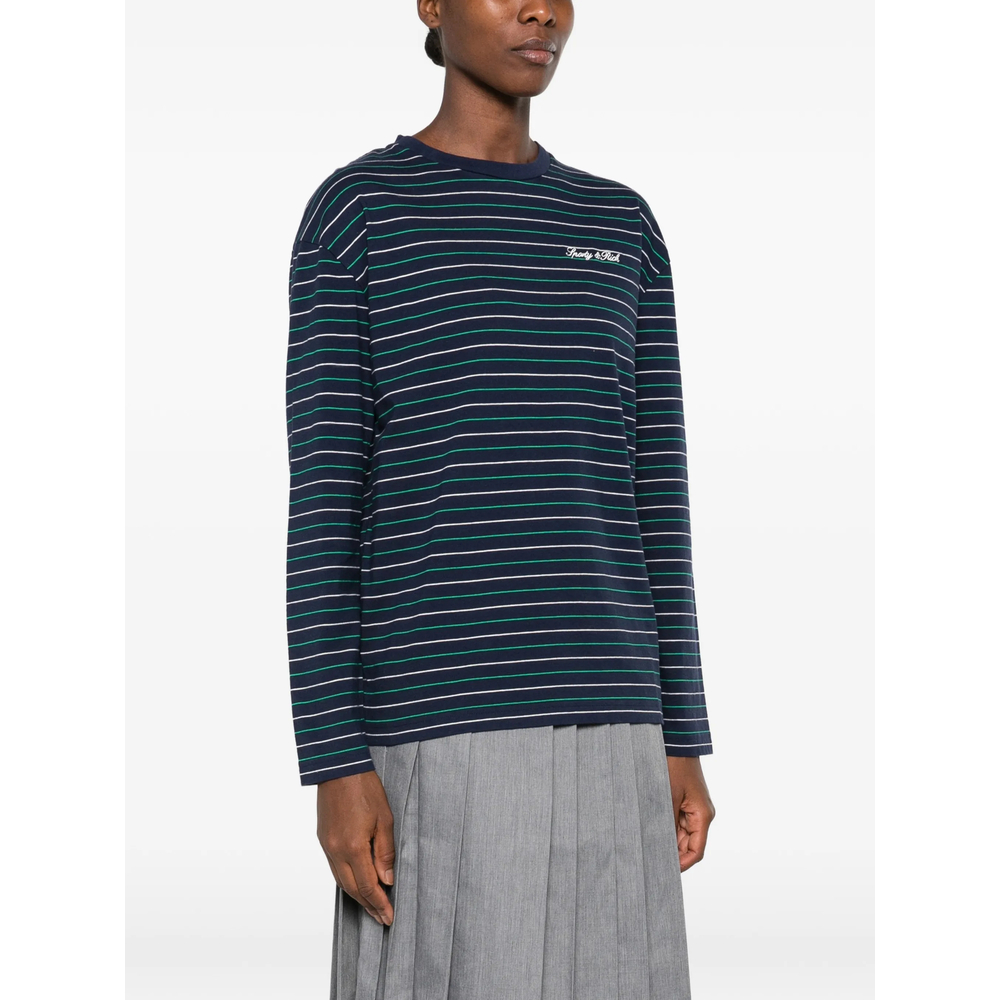 Striped-Pattern Long-Sleeve T-Shirt