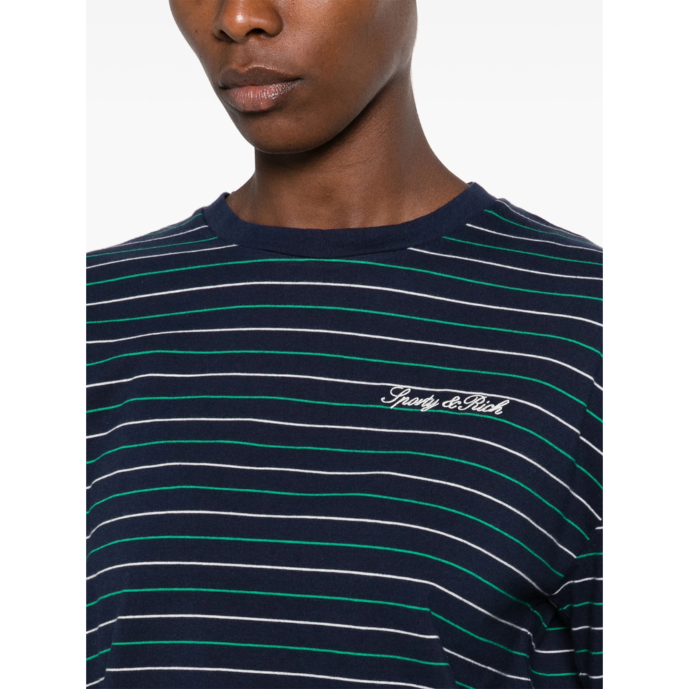 Striped-Pattern Long-Sleeve T-Shirt