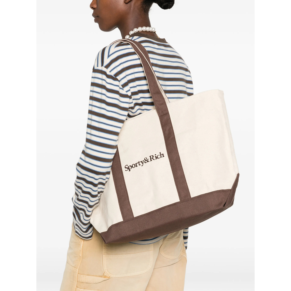 Medium Mona Logo-Embroidered Tote Bag