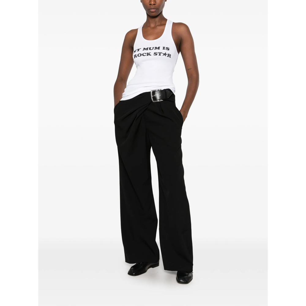 Slogan-Print Racerback Tank Top