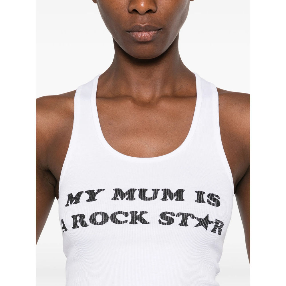 Slogan-Print Racerback Tank Top