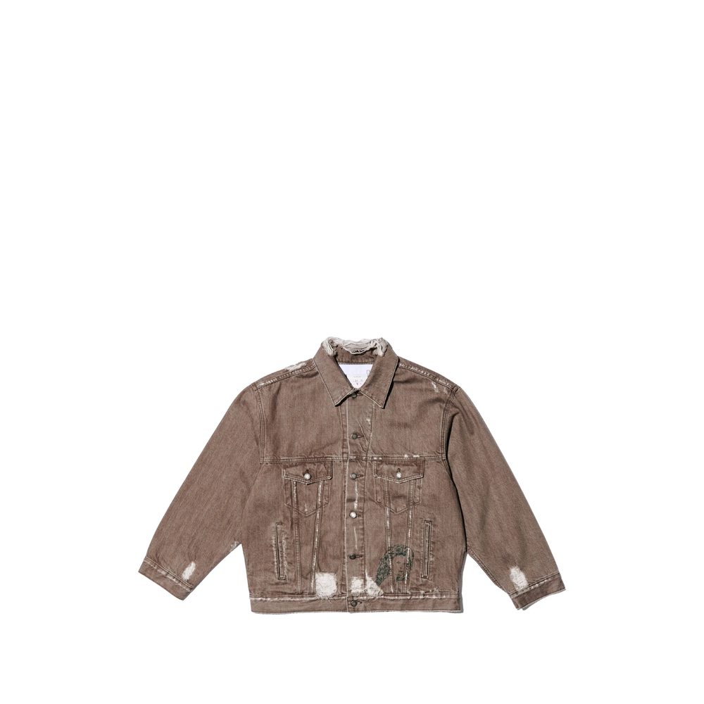 Paly Hollywood Distressed Graphic-print Denim Jacket