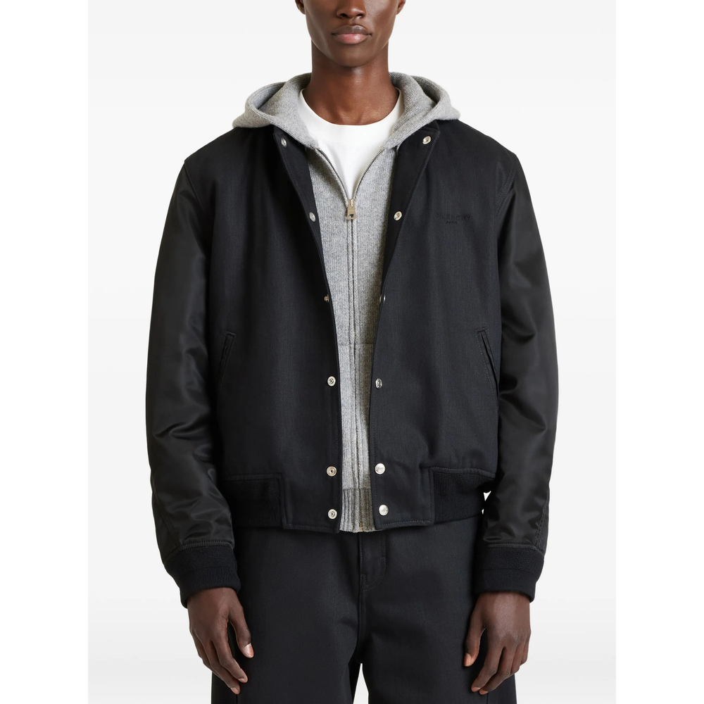 Mix Material Blouson With Givenchy Paris Embroidery