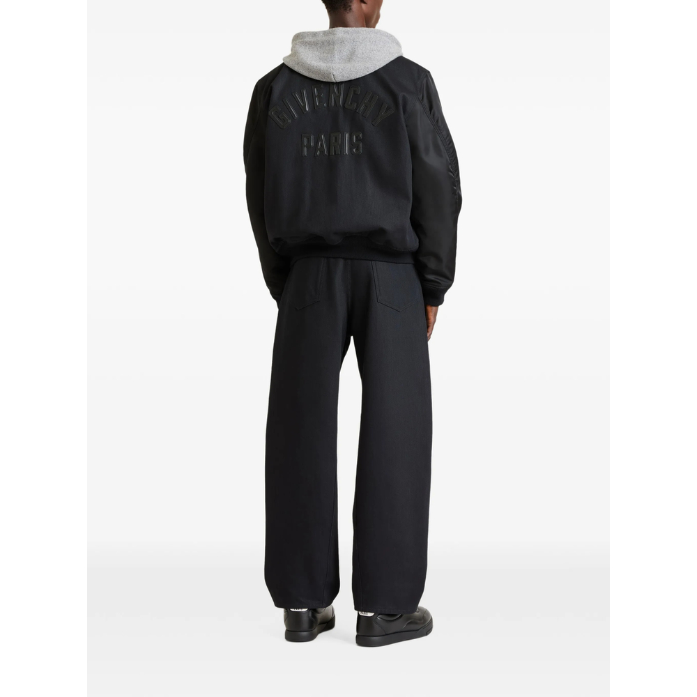 Mix Material Blouson With Givenchy Paris Embroidery