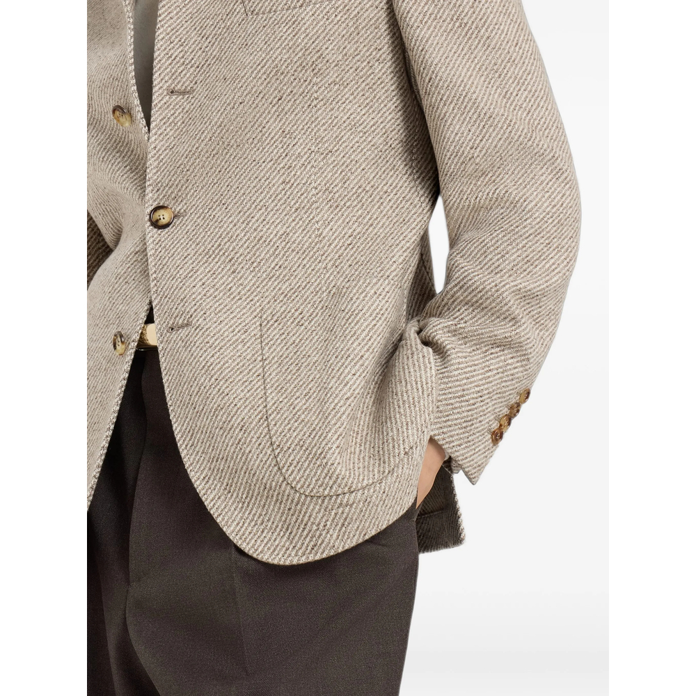Cashmere And Silk Diagonal Outerwear Blazer
