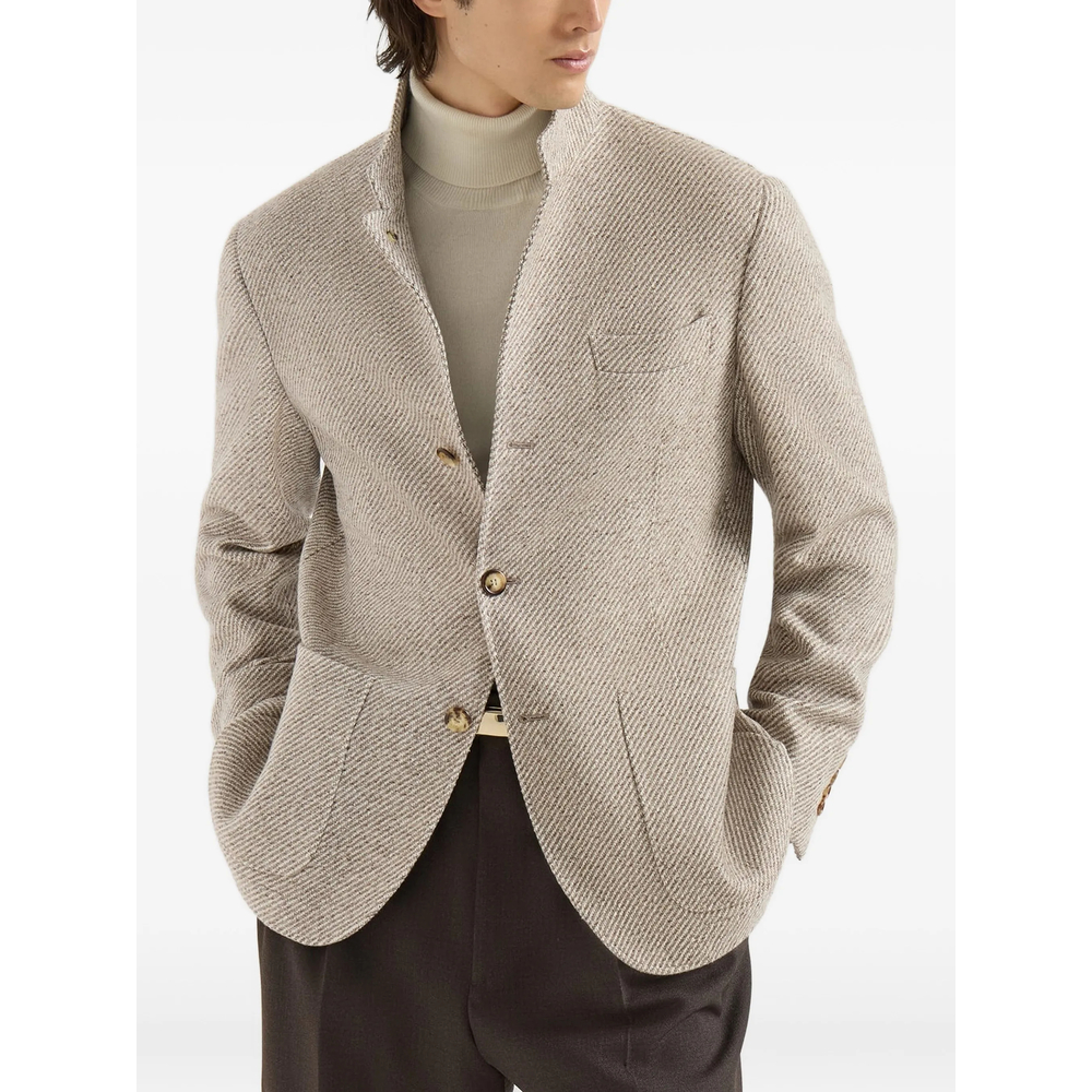 Cashmere And Silk Diagonal Outerwear Blazer