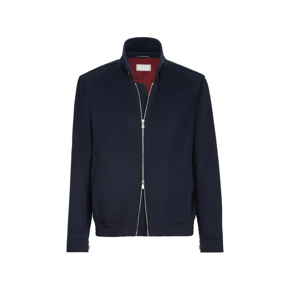 Virgin Wool Beaver Cloth Bomber Jacket