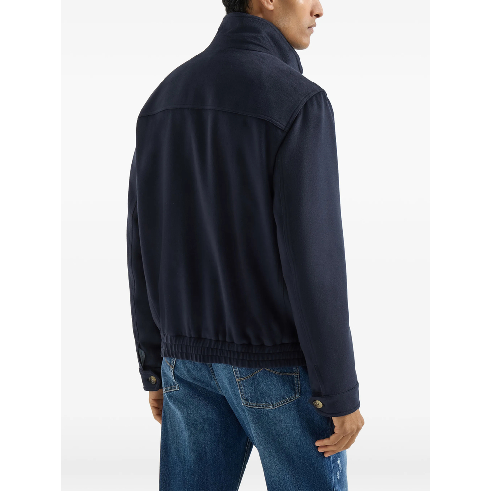 Virgin Wool Beaver Cloth Bomber Jacket