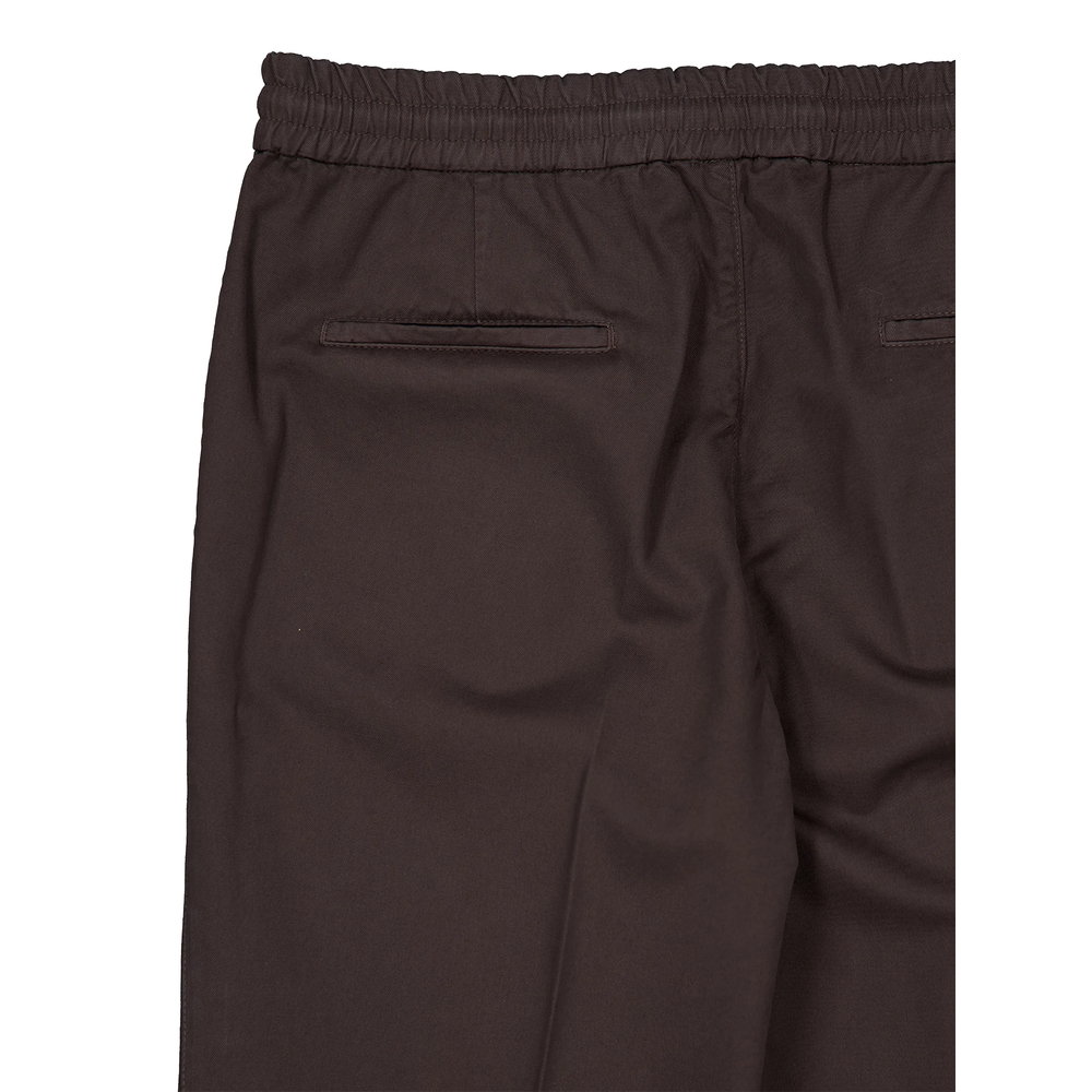 Garment-Dyed Twisted Cotton Gabardine Trousers With Drawstring