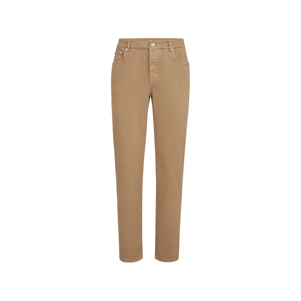 Garment-Dyed Comfort Lightweight Denim Traditional Fit Five-Pocket Trousers