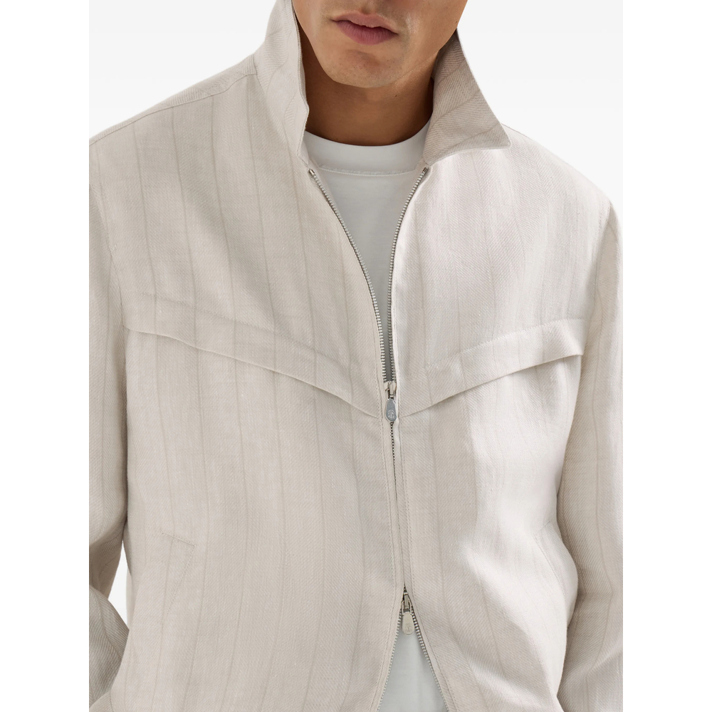 Chalk Stripe Chevron Outerwear Jacket