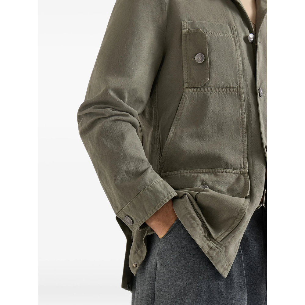 Cotton And Linen Canvas Outerwear Jacket